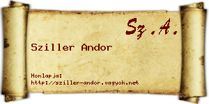 Sziller Andor névjegykártya