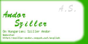 andor sziller business card